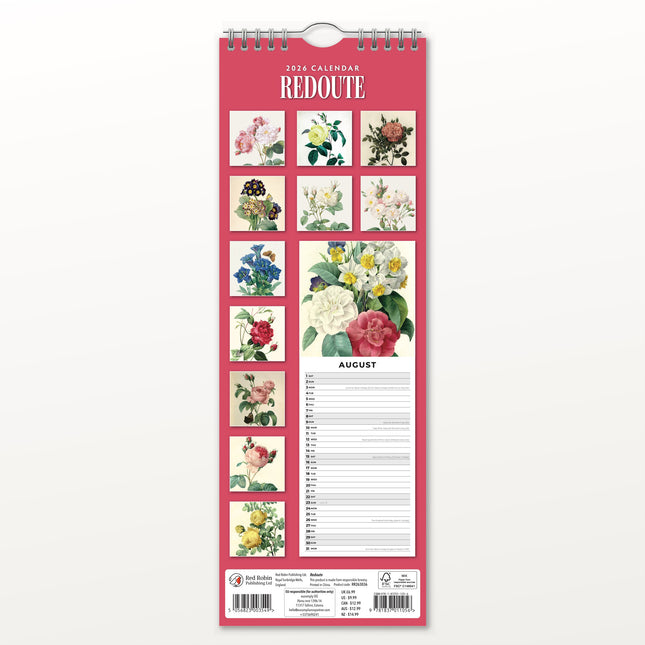 Red Robin Redoute Slimline Kalender 2026