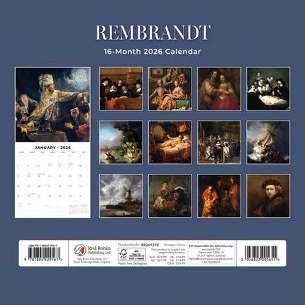 Red Robin Rembrandt Kalender 2026
