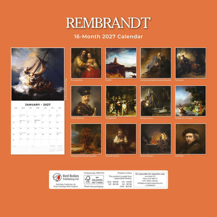 Red Robin Rembrandt Kalender 2027