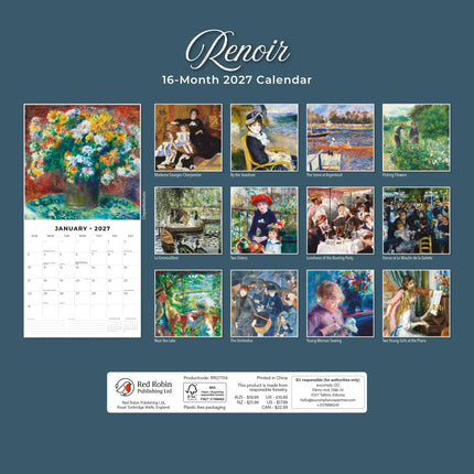 Red Robin Renoir Kalender 2027