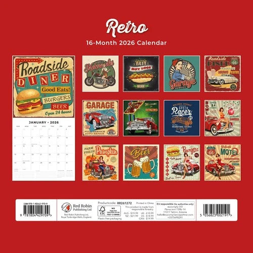 Red Robin Retro Kalender 2026