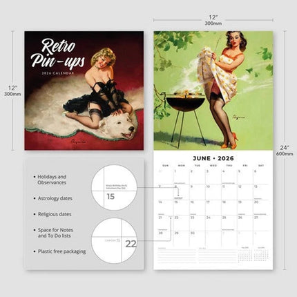 Red Robin Retro Pin Ups Kalender 2026