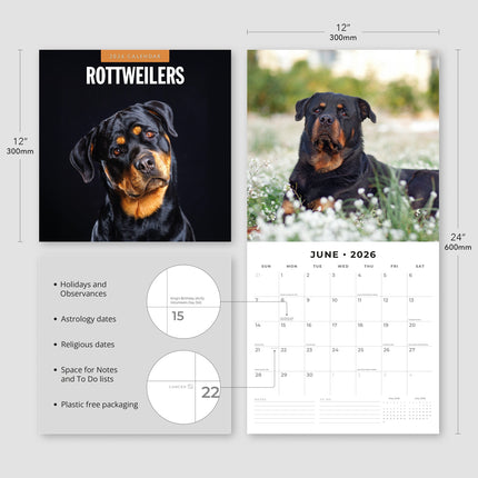 Red Robin Rottweiler Kalender 2026