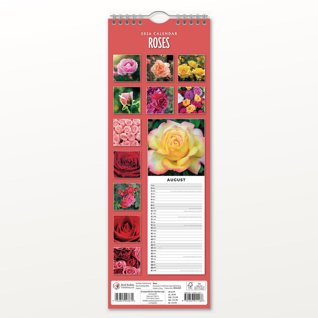 Red Robin Rozen Slimline Kalender 2026