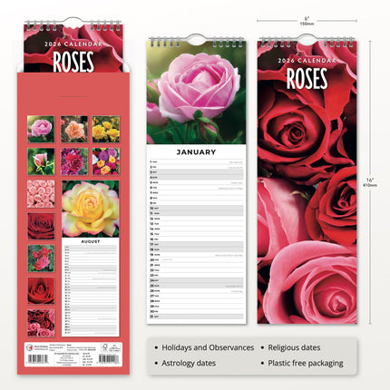 Red Robin Rozen Slimline Kalender 2026