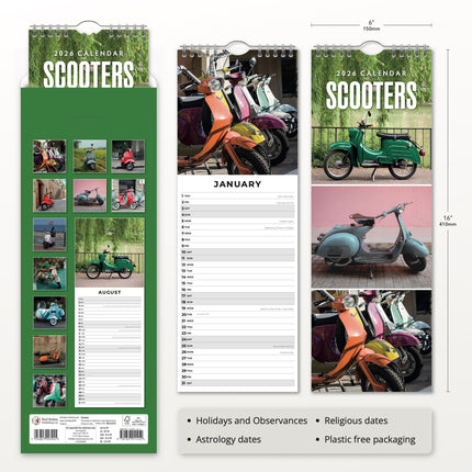 Red Robin Scooters Slimline Kalender 2026