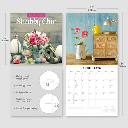 Red Robin Shabby Chic Kalender 2026