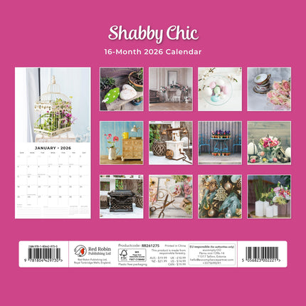 Red Robin Shabby Chic Kalender 2026