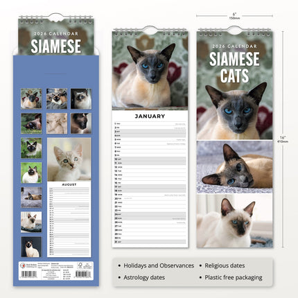 Red Robin Siamees Slimline Kalender 2026