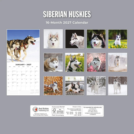 Red Robin Siberian Husky Kalender 2027