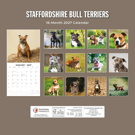Red Robin Staffordshire Bull Terrier Kalender 2027