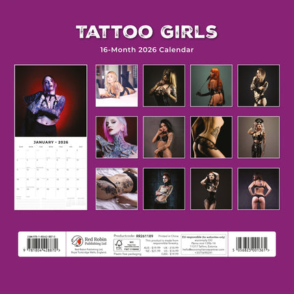 Red Robin Tattoo Girls Kalender 2026