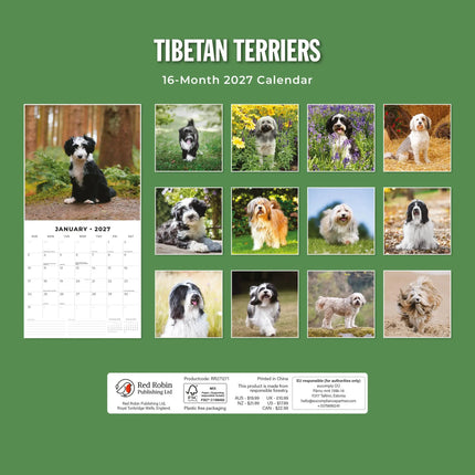 Red Robin Tibetaanse Terrier Kalender 2027