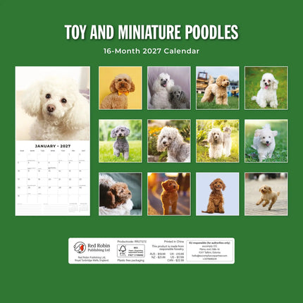Red Robin Toy en Miniatuur Poedel Kalender 2027