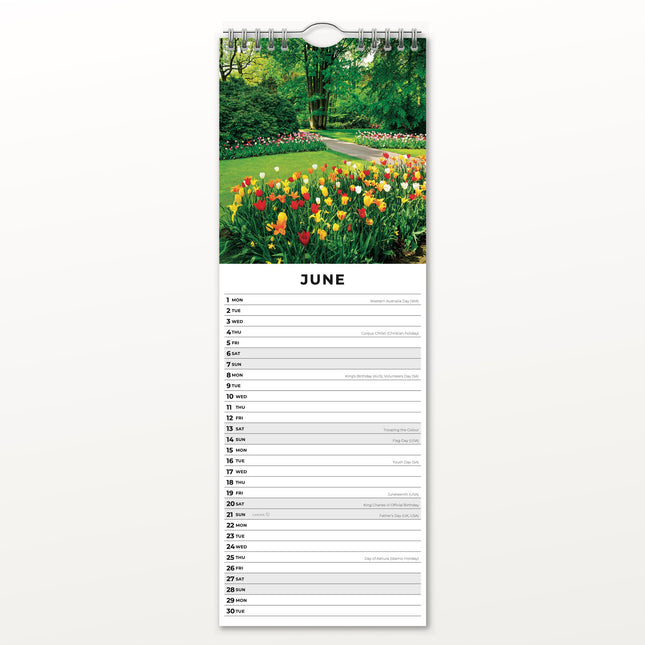 Red Robin Tranquil Gardens Slimline Kalender 2026
