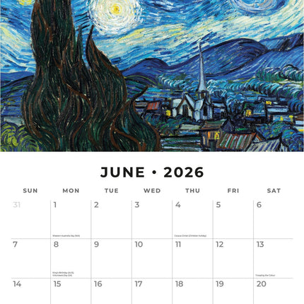 Red Robin Van Gogh Kalender 2027
