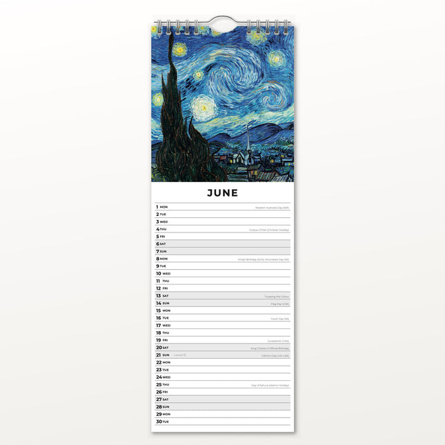 Red Robin van Gogh Slimline Kalender 2026