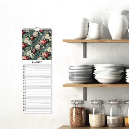 Red Robin Vintage Roses Slimline Kalender 2026
