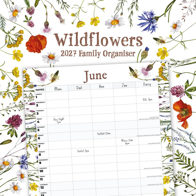 Red Robin Wildflowers Family Organiser 2027