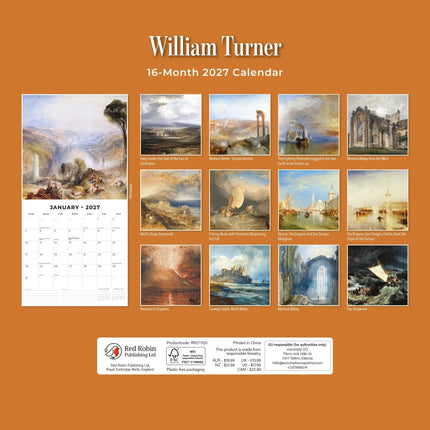 Red Robin William Turner Kalender 2027