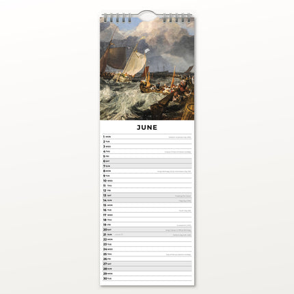 Red Robin William Turner Slimline Kalender 2026