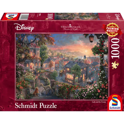 Schmidt Puzzle Disney Beauty and the Tramp Puzzel 1000 Stukjes