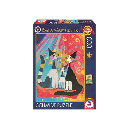 Schmidt Puzzle Disney Famille de chats heureuse Puzzel 1000 Stukjes