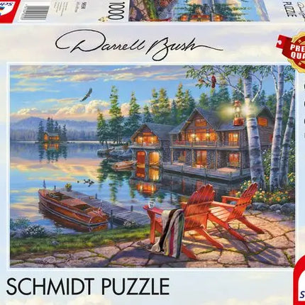 Schmidt Puzzle Disney The Banks of loon lake, New York Puzzel 1000 Stukjes