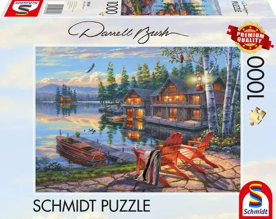 Schmidt Puzzle Disney The Banks of loon lake, New York Puzzel 1000 Stukjes