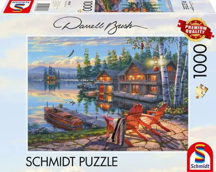 Schmidt Puzzle Disney The Banks of loon lake, New York Puzzel 1000 Stukjes