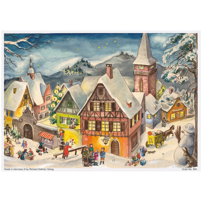 Sellmer A4 Adventskalender Besneeuwd Dorp