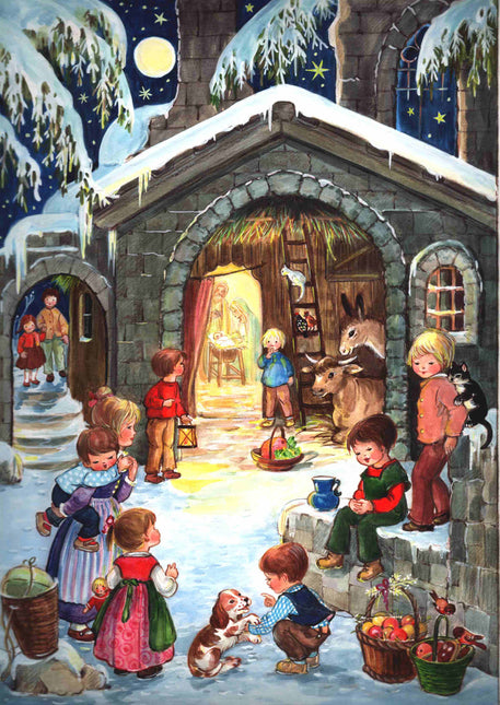 Sellmer A4 Adventskalender Bij de Stal