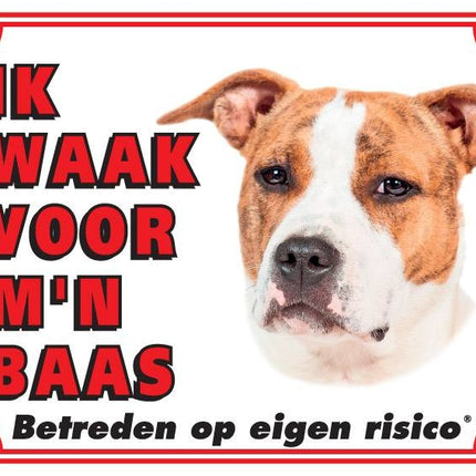 Stickerkoning American Staffordshire Terrier Waakbord