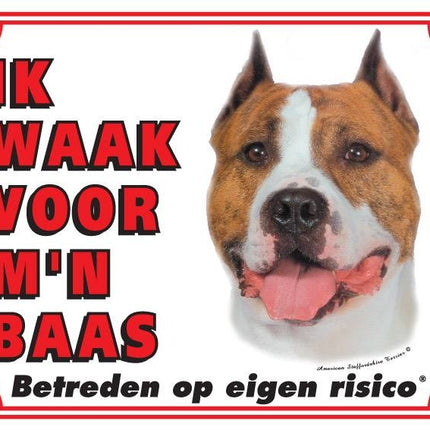 Stickerkoning American Staffordshire Terrier Waakbord