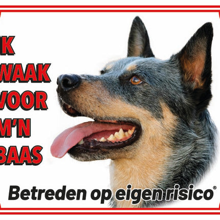 Stickerkoning Australian Cattle Dog Waakbord