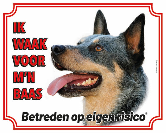 Stickerkoning Australian Cattle Dog Waakbord