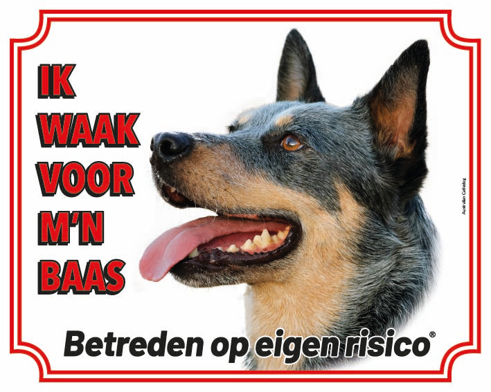 Stickerkoning Australian Cattle Dog Waakbord