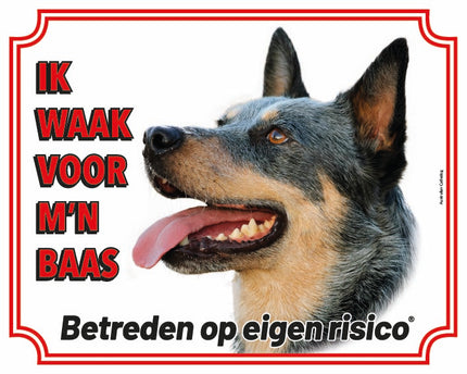 Stickerkoning Australian Cattle Dog Waakbord