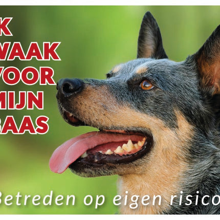 Stickerkoning Australian Cattle Dog Waakbord