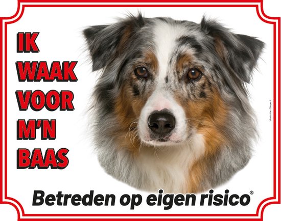 Stickerkoning Australian Shepherd Waakbord