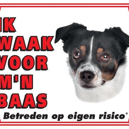 Stickerkoning Boerenfox Waakbord - Ik waak voor mijn baas