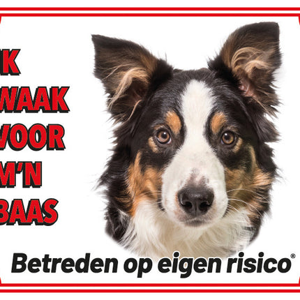 Stickerkoning Border Collie Waakbord