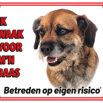 Stickerkoning Border Terrier Waakbord