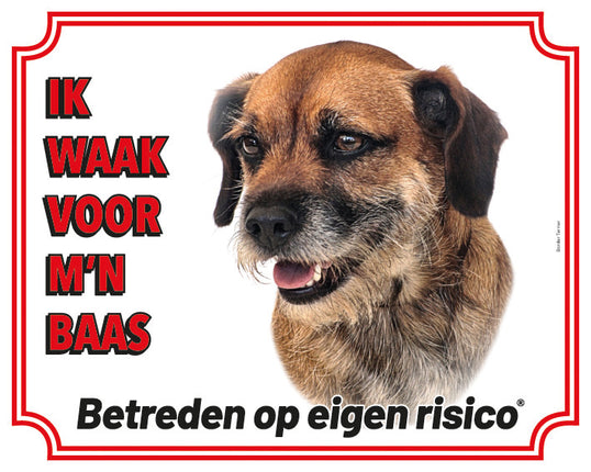 Stickerkoning Border Terrier Waakbord