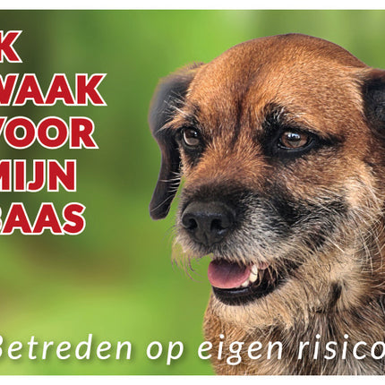 Stickerkoning Border Terrier Waakbord