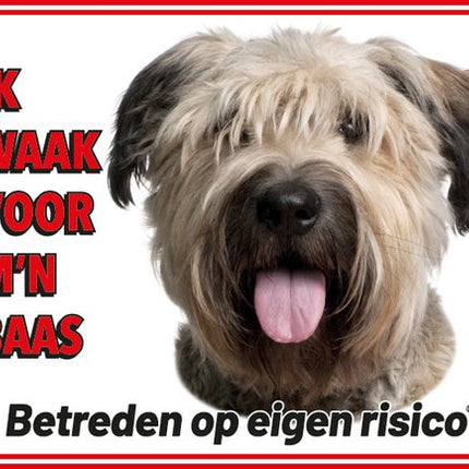 Stickerkoning Bouvier Blond waakbord