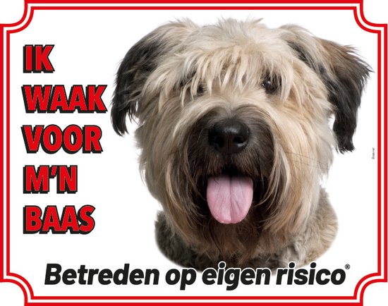 Stickerkoning Bouvier Blond waakbord