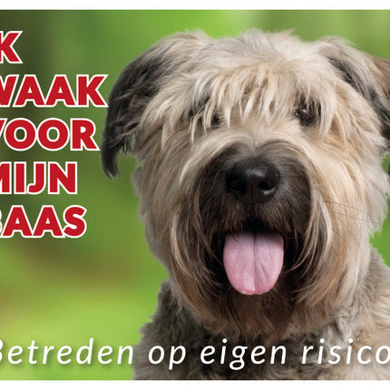 Stickerkoning Bouvier Blond waakbord