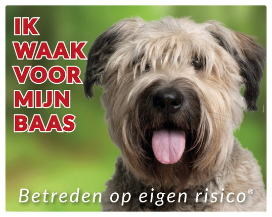 Stickerkoning Bouvier Blond waakbord
