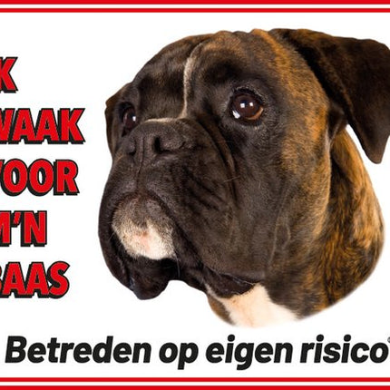 Stickerkoning Boxer Brindle Waakbord